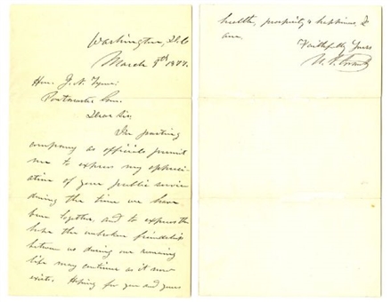 Ulysses S. Grant Handwritten and Signed Letter to Postmaster General James Tyner 